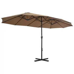 Berkfield Outdoor Parasol with Aluminium Pole 460x270 cm Taupe