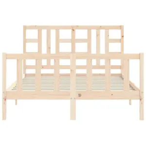 Berkfield Bed Frame with Headboard 140x190 cm Solid Wood