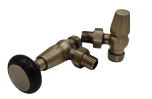 York Manual Radiator Valves - Antique Brass