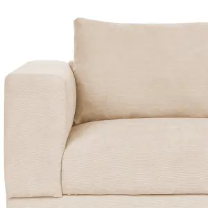 3 Seater Jumbo Cord Sofa Beige NIVALA