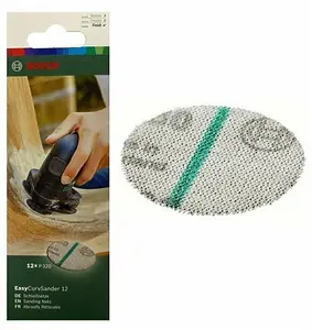 BOSCH Sanding Sheets / Nets (Grit 320) (12/Pack) (To Fit: Bosch EasyCurvSander 12 Cordless Disc Sander and Polisher)