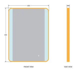 Brushed Brass 800mm x 600mm Frame Mirror with Colour Change (13630)