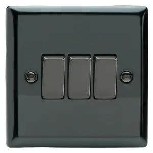 Varilight 3-Gang 10A 1- or 2-Way Rocker Switch Iridium