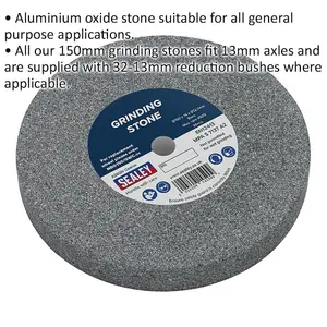 Premium Bench Grinding Stone Wheel 150mm - A36Q Coarse Grade with 13mm Bore