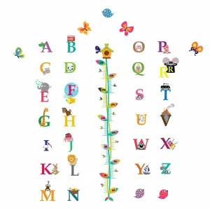 Walplus Combo Kids - Alphabet and Butterfly Height Chart Wall Sticker PVC