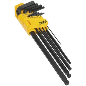 Professional 9-Piece Extra-Long Ball-End Hex Key Set for Precision Work