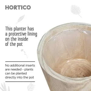 HORTICO™ Indoor Plant Pot, (Dia) 27cm CRAFT Round Wooden Planter for House Plants with Waterproof Liner D27 H24 cm, 9.1L