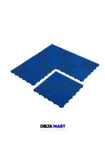 Heavy duty PVC Interlocking Vented Garage Mat  Blue Dimensions 40cm x 40cm x 2cm