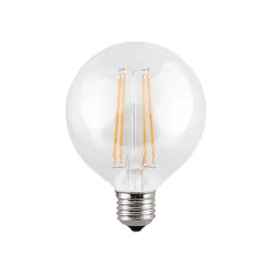 Harper Living 8 Watts G95 E27 LED Bulb Clear Globe Warm White Dimmable, Pack of 4