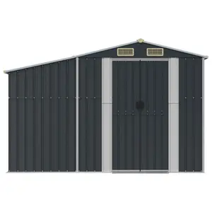 Breban Garden Shed 277 x 365.5 x 179 cm Galvanised Steel Anthracite