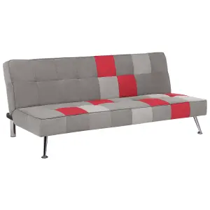 Sofa Bed OLSKER Light Grey Velvet