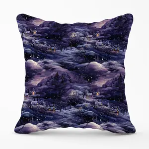 Snowy Christmas Village On A Starry Night Cushions 45cm x 45cm