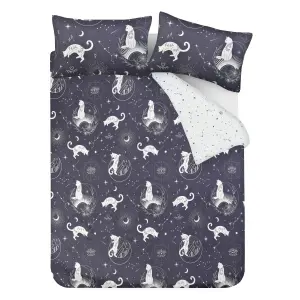 Smart Living Luxury Super Soft Reversible Celestial Cats Duvet Cover with Pillowcase