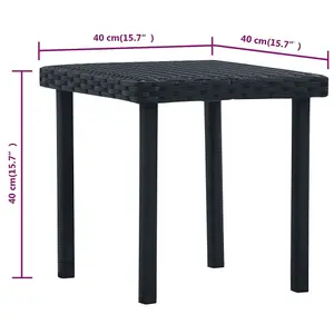 Berkfield Garden Tea Table Black 40x40x40 cm Poly Rattan