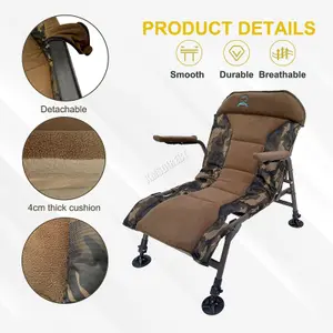 CARPZILLA Portable Folding Camping Fishing Chair 4CM Cushion 150KG Capacity Camo