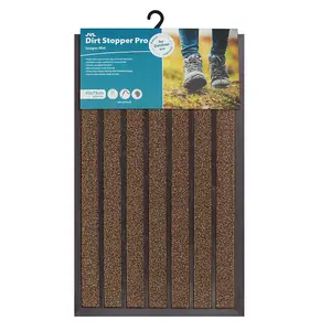 JVL Dirt Stopper Pro Scraper Doormat 45x75cm, Brown