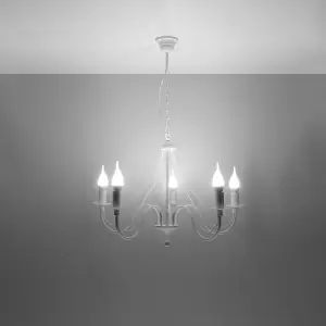 Minerwa Steel White 5 Light Classic Chandelier