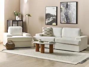 4 Seater Boucle Living Room Set White ALLA