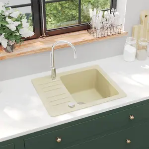 Berkfield Granite Kitchen Sink Single Basin Beige