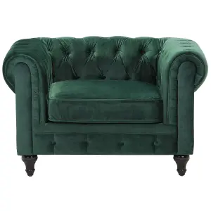 Armchair CHESTERFIELD Velvet Emerald Green