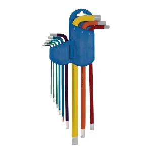 Draper Expert Metric Extra-Long Arm Hex Key Set, Colour Coded (9 Piece) 04911