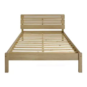 Santana 5ft Kingsize Bed Frame in Light Oak and Rattan Effect