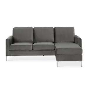 Chapman Sectional Sofa in Velvet Grey