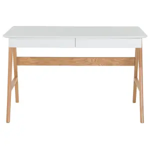 Home Office Desk with Storage White SHESLAY