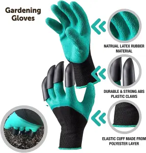 Garden Premium Tool Set 5 Pcs Stainless Steel with Non-slip Rubber Grip Outdoor Gardening For Gardener Gifts Hand Tools Kit