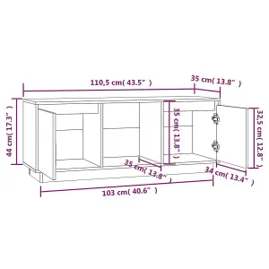 Berkfield TV Cabinet Honey Brown 110.5x35x44 cm Solid Wood Pine