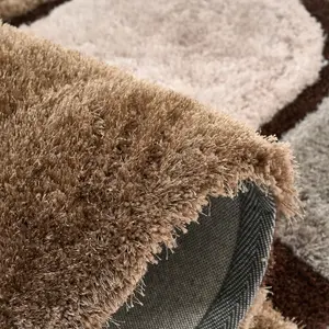 Brown and Grey 3D Pebbles Shaggy Rug - Hawaii