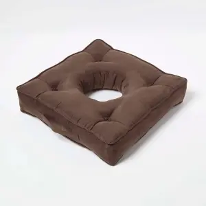 Homescapes Chocolate Faux Suede Coccyx Cushion