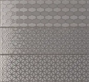 Johnson Tiles Tangier Grey Gloss Patterned Textured Ceramic Indoor Wall Tile, Pack of 54, (L)245mm (W)75mm