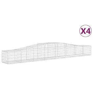 Berkfield Arched Gabion Baskets 4 pcs 400x50x40/60 cm Galvanised Iron