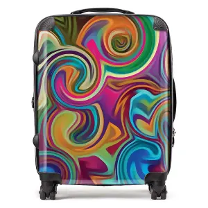 Colourful Wave Pattern Suitcase - Large