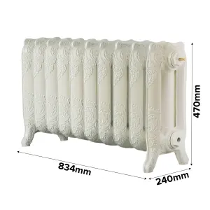 Arroll Montmartre Cream 3 Column Radiator, (W)834mm x (H)470mm