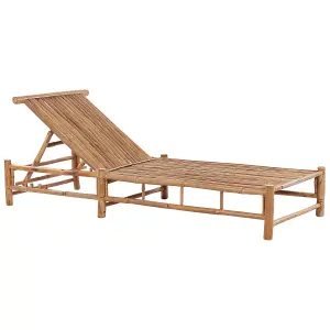 Sun Lounger Wood Light Wood LIGURE