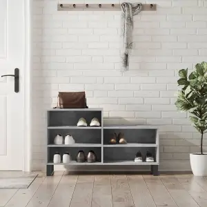 Berkfield Shoe Cabinet Concrete Grey 102x36x60 cm Engineered Wood