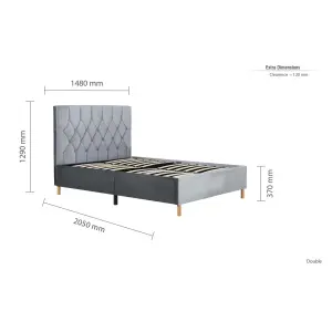 Birlea Loxley Double Bed Frame In Grey