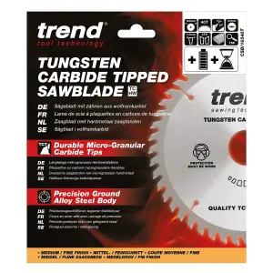 Trend CSB/16540T TCT Thin Kerf Plunge Saw Blade 165mm X 40 Tooth X 20mm Bore