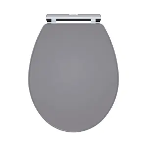 Traditional Soft Close, Top Fix Wooden Toilet Seat (Suitable for Kinston Balterley Toilets) - Satin Grey