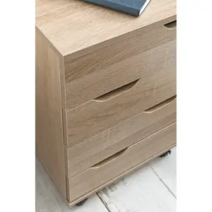 Kolya 40cm Wide 4 -Drawer Mobile File Cabinet Sonoma Oak