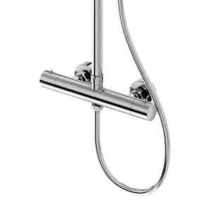 Emilia Round Thermostatic Shower Kit with Fixed Head & Handset - Chrome