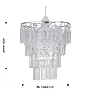 First Choice Lighting Clear Acrylic 4 Tier Easy Fit Light Shade