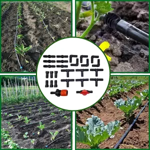 26-Pc Ultimate Garden Irrigation Kit 13mm Pipe Connectors Drip System & Fittings-Universal Hose Attachments