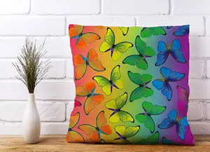 Multicoloured Butterfly Pattern Cushions 45cm x 45cm