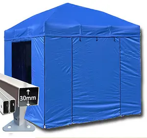 3m x 3m Trader-Max 30 Instant Shelter Pop Up Gazebos Frame, Canopy & Sides - Royal Blue