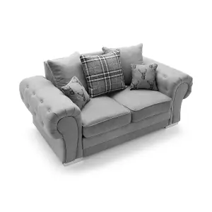 Verona 2 Seater Sofa in Light Grey Linen Fabric