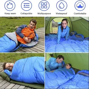 Envelope Shape Sleeping Bag Warm Single For Adults Teens All Seasons Camping Caravan And Travel Hiking Backpacking Outdoor Use