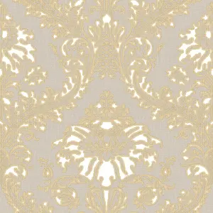 Galerie Cottage Chic Beige Traditional Damask Wallpaper Roll